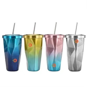 Double Wall 304 Stainless Irregular Gradient Coffee Mug