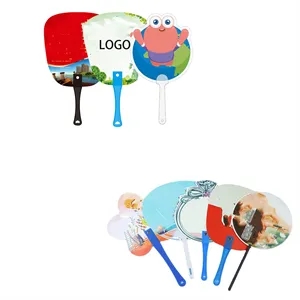 Plastic Round Handheld Fan Blank Pocket Fans