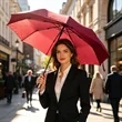 45" Arc Auto Open Folding Umbrella W/ Storage Pouch | https://www.bestnamebadges.com