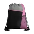 Tri Colored Drawstring Backpack With Mesh Pocket | https://www.bestnamebadges.com