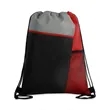 Tri Colored Drawstring Backpack With Mesh Pocket | https://www.bestnamebadges.com