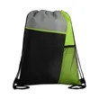 Tri Colored Drawstring Backpack With Mesh Pocket | https://www.bestnamebadges.com