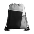 Tri Colored Drawstring Backpack With Mesh Pocket | https://www.bestnamebadges.com
