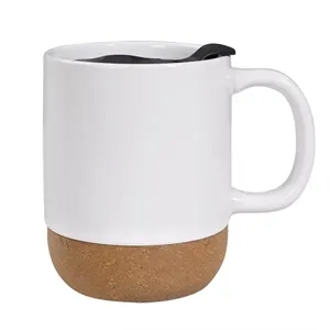 15oz Ceramic Mug With Cork Bottom And Lid