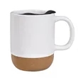 15oz Ceramic Mug With Cork Bottom And Lid | https://www.bestnamebadges.com
