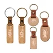 Leather Wooden Keychain Blanks Wood Rings Key Tags | https://www.bestnamebadges.com