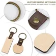 Leather Wooden Keychain Blanks Wood Rings Key Tags | https://www.bestnamebadges.com