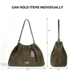 AEVUM TERRA™ Suede Drawstring Shoulder & Crossbody Bag | https://www.bestnamebadges.com