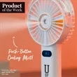 Rechargeable Portable LED Fan with Water Mist | https://www.bestnamebadges.com