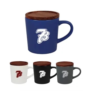 Union Printed - 16 Oz. Ceramic Mug w/ Wood Lid