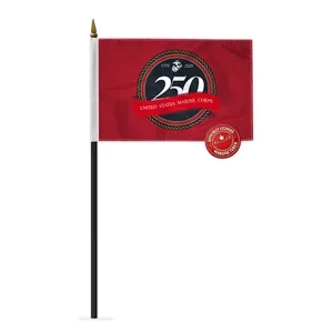 4"x6" 250th US Marine Corps Nylon Printed Stick Flags