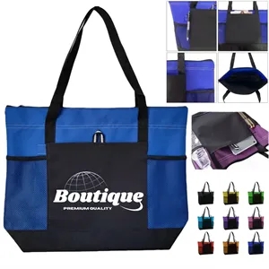 Large Capacity Oxford Tote Bag With Front Pocket