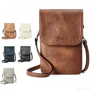 Vintage PU Leather Crossbody Phone Bag