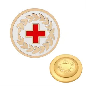 Die Struck Round Hard Enamel Lapel Pin W/Magnetic Clutch