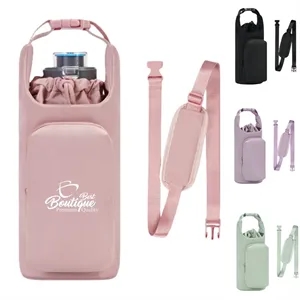 Portable Water Bottle Sleeve with Hand and Shoulder Strap