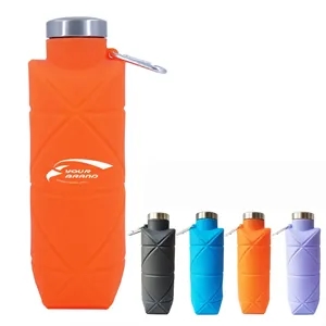 24oz Collapsible Silicone Water Bottle for Travel Sports