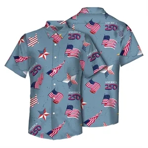 America250 Patriotic Hawaiian Shirt With Pocket