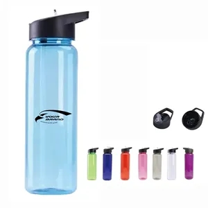 Clear Sport Water Bottle Flip Straw Portable Gym Travel