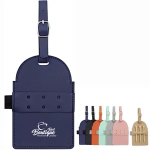 Outdoor Travel Golf Luggage Tag Leather Holder Pouch