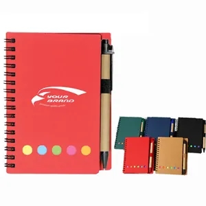 Spiral Notebook With Sticky Notes And Pen Promotional Gift