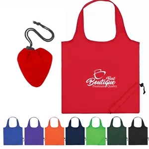 Polyester Foldaway Tote Reusable Shopping Bag With Pouch
