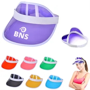 Clear Plastic Sun Visor Extra Large Brim Elastic Back