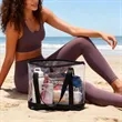 Clear Zippered Tote Bag With Pocket | https://www.bestnamebadges.com