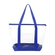 Clear Zippered Tote Bag With Pocket | https://www.bestnamebadges.com