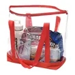 Clear Zippered Tote Bag With Pocket | https://www.bestnamebadges.com
