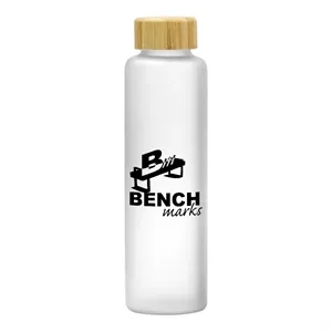 20 Oz. Belle Glass Bottle With Bamboo Lid | https://www.bestnamebadges.com