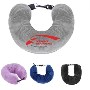 Portable Travel Neck Pillow With Built-In Storage Bag