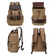 Vintage Canvas Backpack Travel Rucksack W/ Leather Flap | https://www.bestnamebadges.com