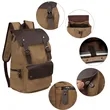 Vintage Canvas Backpack Travel Rucksack W/ Leather Flap | https://www.bestnamebadges.com
