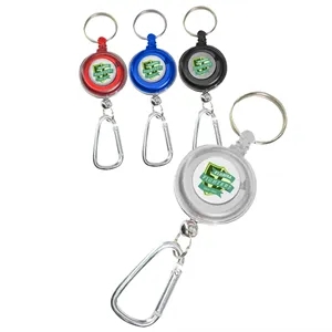 Transparent Badge Reel with Carabiner and Keyring