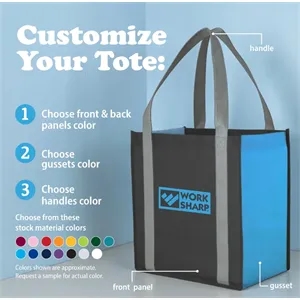 Color Combination Non-Woven Grocery Tote