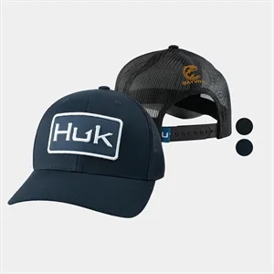 HUK® Six Panel Trucker Hat with Glare Reduction & Custom Log
