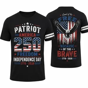 Cotton Full Color America250 T Shirt w/ DTG Print 5.3 oz