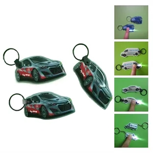 Car Shaped PVC Flashlight Keychain