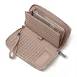 Leather Large Capacity Zip Around Wallet | https://www.bestnamebadges.com