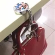 Metal handbag hook with keyring | https://www.bestnamebadges.com