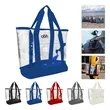 Custom Waterproof PVC Clear Beach Travel Zipper Tote Bag | https://www.bestnamebadges.com