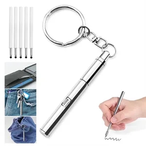 Telescopic Stainless Steel Keychain Pen