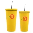Double-Wall Stainless Steel Straw Coffee Mug | https://www.bestnamebadges.com