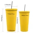 Double-Wall Stainless Steel Straw Coffee Mug | https://www.bestnamebadges.com