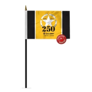 4"x6" 250th US Army Nylon Printed Stick Flags