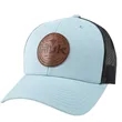 HUK® Leather Patch Trucker Hat with adjustable Snapback | https://www.bestnamebadges.com