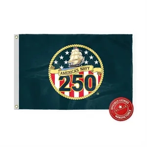 2'x3' 250th US Navy Nylon Printed Flag