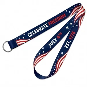 3/4" America250 Custom Full Color Dye Sublimated Lanyard