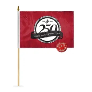 12"x18" 250th US Marine Corps Nylon Printed Stick Flags