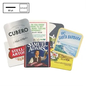 3.5" Square Heavy Weight Pulpboard Coaster